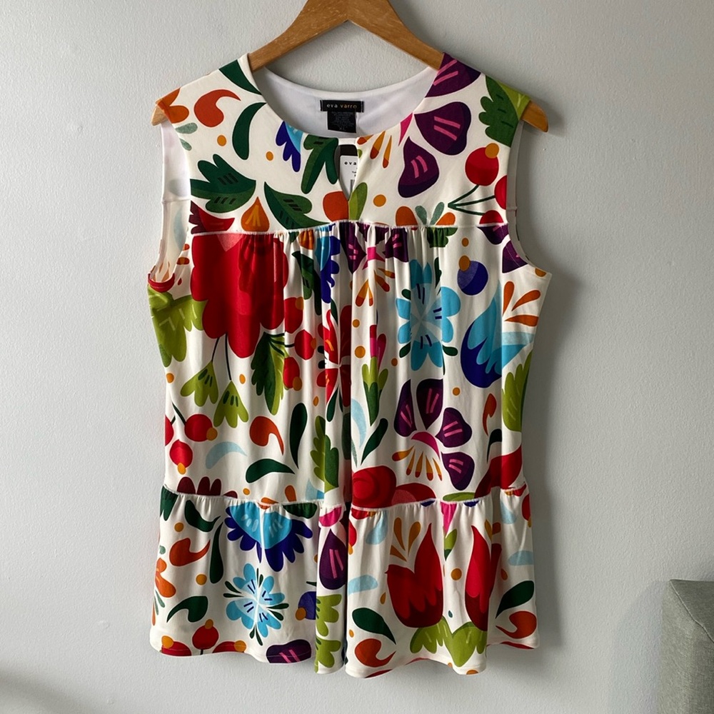 Eva Varro floral top - size XL NWT